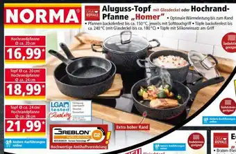 Norma Aluguss- Topf mit Glasdeckel oder Hochrand- Pfanne „Homer“ Angebot