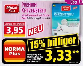 Norma Mieze Katz Premium KATZENSTREU Angebot