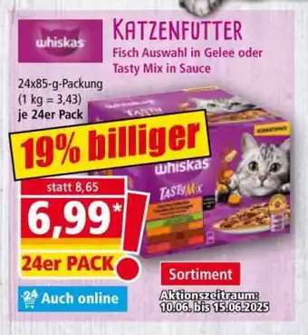 Norma KATZENFUTTER Fisch Auswahl in Gelee oder Tasty Mix in Sauce Angebot