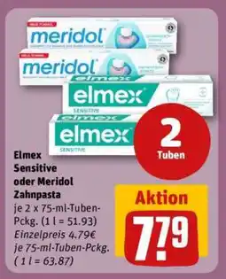REWE Elmex Sensitive oder Meridol Zahnpasta Angebot