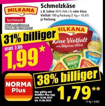 Norma Schmelzkäse Angebot