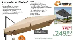 Selgros SCHNEIDER SCHIRME Ampelschirm ,,Rhodos" Angebot