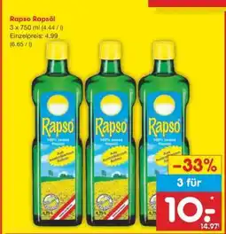 Netto Marken-Discount Rapso Rapsöl Angebot