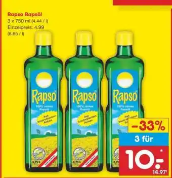 Netto Marken-Discount Rapso Rapsöl Angebot