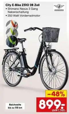 Netto Marken-Discount City E-Bike Z510 28 Zoll Angebot
