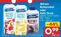 Netto Marken-Discount Milram Buttermilch oder Kefir Drink Angebot