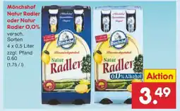 Netto Marken-Discount Mönchshof Natur Radler oder Natur Radler 0,0% Angebot