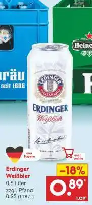 Netto Marken-Discount Erdinger Weißbier Angebot