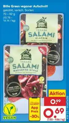 Netto Marken-Discount Billie Green veganer Aufschnitt Angebot