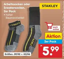 Netto Marken-Discount Arbeitssocken oder Sneakersocken, 2er Pack Angebot