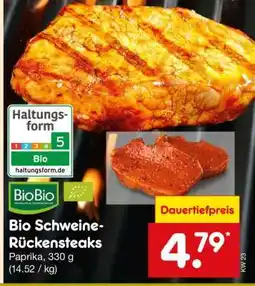Netto Marken-Discount Bio Schweine-Rückensteaks Angebot