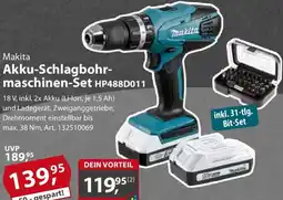 Sonderpreis Baumarkt Makita Akku-Schlagbohrmaschinen-Set HP488D011 Angebot