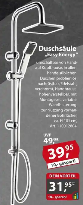 Sonderpreis Baumarkt Duschsäule ,,Easy Energy" Angebot