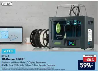 Aldi Süd Bresser 3D Drucker T-REX Angebot