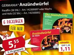 Sonderpreis Baumarkt GERMANIA Anzündwürfel Angebot