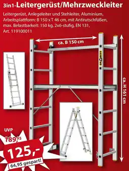 Sonderpreis Baumarkt 3in1-Leitergerüst/Mehrzweckleiter Angebot