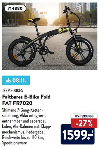 Aldi Süd Jeep E-Bikes Faltbares E-Bike Fold FAT FR7020 Angebot