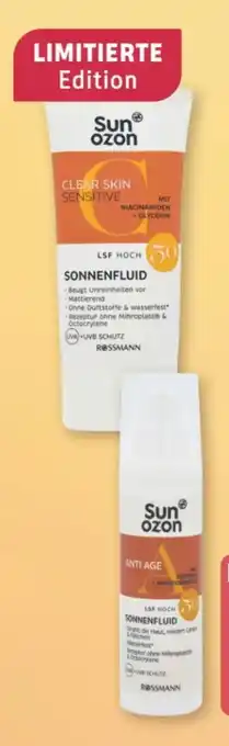 Rossmann Sunozon Sonnenfluid Clear Skin Sensitive LSF 50 Angebot