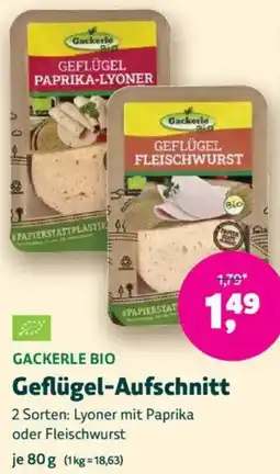Biomarkt GACKERLE BIO Geflügel-Aufschnitt Angebot