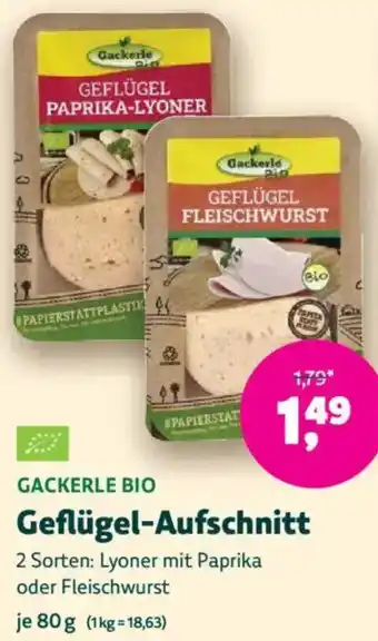 Biomarkt GACKERLE BIO Geflügel-Aufschnitt Angebot