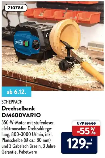 Aldi Süd Scheppach Drechselbank DM600VARIO Angebot