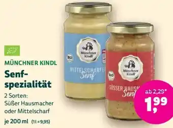 Biomarkt MÜNCHNER KINDL Senfspezialität Angebot
