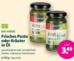 Biomarkt BIO-VERDE Frisches Pesto oder Kräuter in Öl Angebot