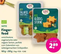 Biomarkt SOTO Fingerfood Angebot