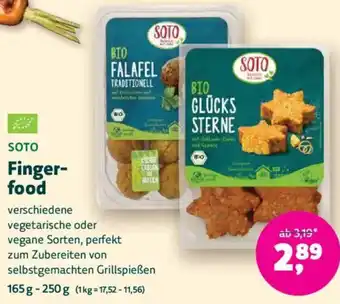 Biomarkt SOTO Fingerfood Angebot