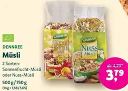 Biomarkt DENNREE Müsli Angebot