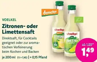 Biomarkt VOELKEL Zitronen oder Limettensaft Angebot
