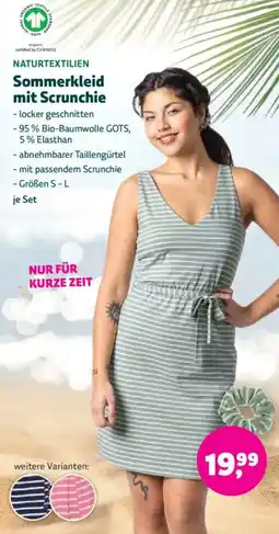 Biomarkt NATURTEXTILIEN Sommerkleid mit Scrunchie Angebot