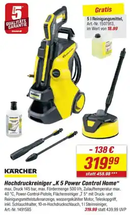 toom Baumarkt KÄRCHER Hochdruckreiniger ,,K 5 Power Control Home" Angebot