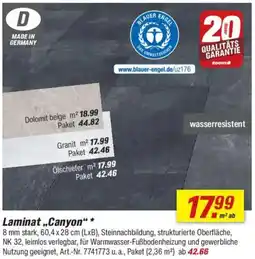 toom Baumarkt Laminat „Canyon" Angebot