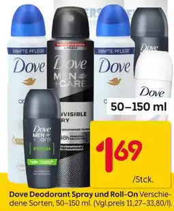 Rusta Dove dove deodorant spray und roll-on Angebot