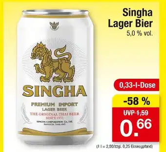 Zimmermann Singha lager bier Angebot