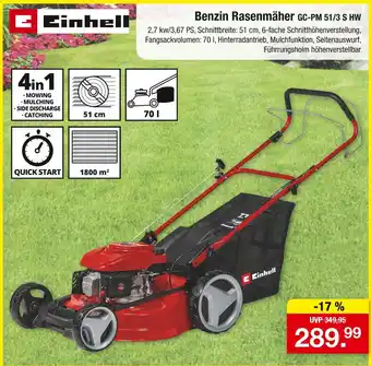 Zimmermann Einhell benzin rasenmäher gc-pm 51/3 s hw Angebot