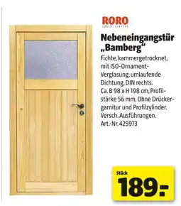 Hagebau Roro nebeneingangstür bamberg Angebot
