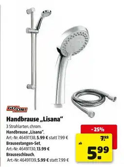 Hagebau Go/on! handbrause „lisana“ Angebot