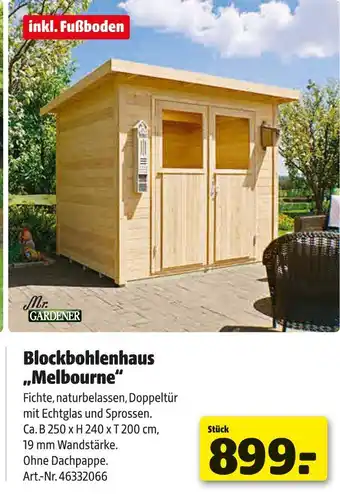 Hagebau Mr. gardener blockbohlenhaus „melbourne“ Angebot