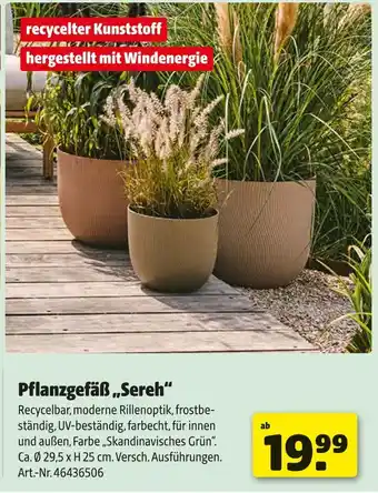 Hagebau Pflanzgefäß „sereh“ Angebot