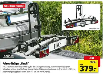 Hagebau Eufab fahrradträger „finch“ Angebot