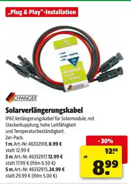 Hagebau Schwaiger solarverlängerungskabel Angebot