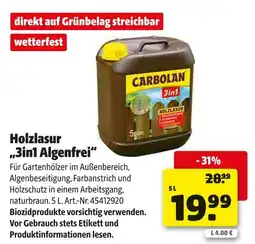 Hagebau Carbolan holzlasur „3in1 algenfrei“ Angebot
