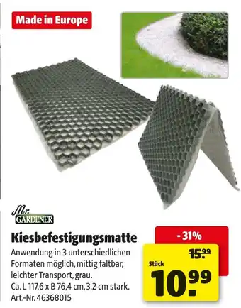 Hagebau Mr. gardener kiesbefestigungsmatte Angebot