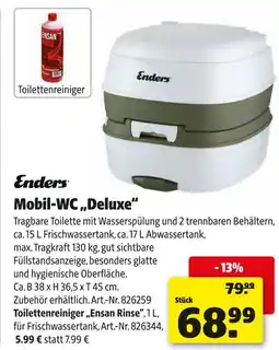 Hagebau Enders mobil-wc „deluxe“ oder toilettenreiniger „ensan rinse“ Angebot