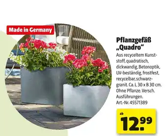 Hagebau Pflanzgefäß quadro Angebot