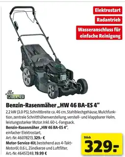 Hagebau Mr. gardener benzin-rasenmäher „hw 46 ba-es 4“ Angebot