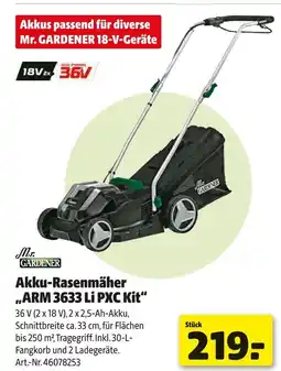 Hagebau Mr. gardener akku-rasenmäher „arm 3633 li pxc kit“ Angebot