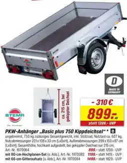 toom Baumarkt STEMA PKW-Anhänger „Basic plus 750 Kippdeichsel“ Angebot